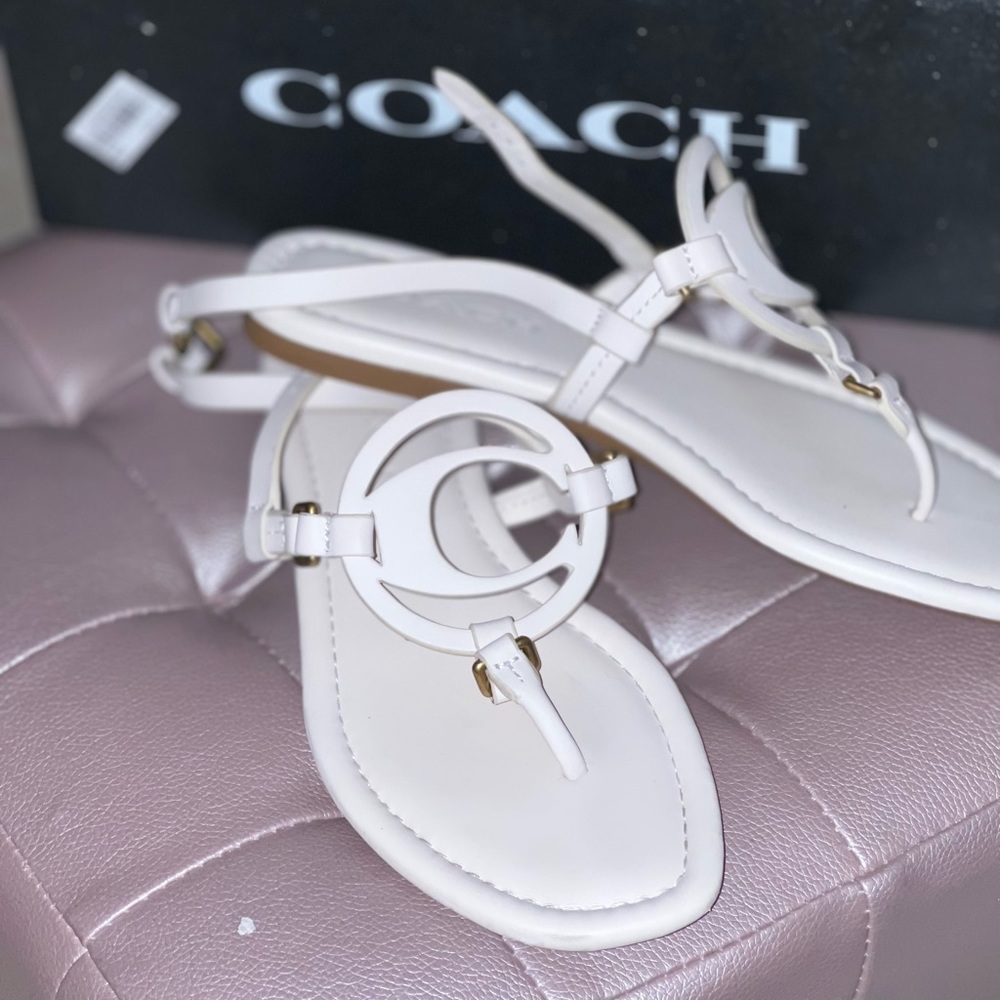White coach sandals